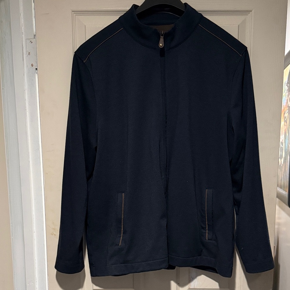 Johnston & Murphy Dark Blue Zip-Up Sweater
